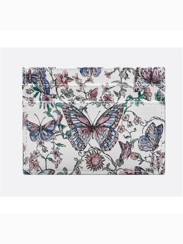 Caro Freesia Toile De Jouy Papillon Print Card Holder White - DIOR - BALAAN 3