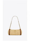 Cassandra Raffia Leather Shoulder Bag Beige - SAINT LAURENT - BALAAN 2