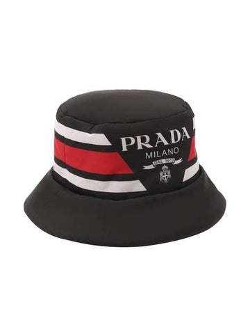 Logo Re-Nylon Bucket Hat Red Black - PRADA - BALAAN 1