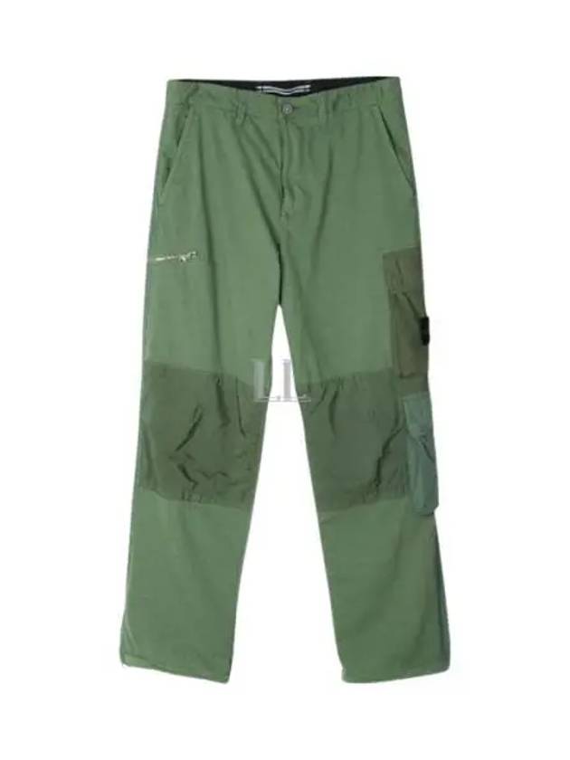 Mix Fabric Hype TC Utility Straight Pants Green - STONE ISLAND - BALAAN 2