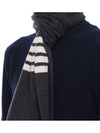 Striped Cashmere Muffler Dark Grey - THOM BROWNE - BALAAN 6