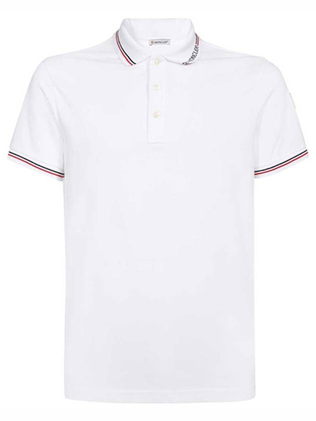 Logo Patch Short Sleeve Polo Shirt White - MONCLER - BALAAN 2