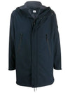 Lens Logo Long Hooded Jacket Navy - CP COMPANY - BALAAN 2