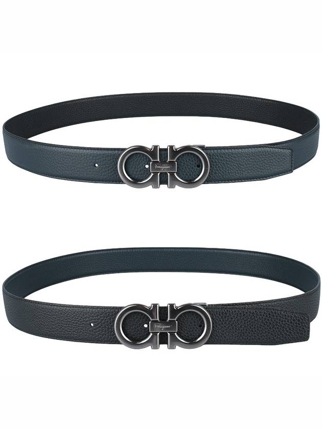 Reversible Adjustable Gancini Belt Black - SALVATORE FERRAGAMO - 10