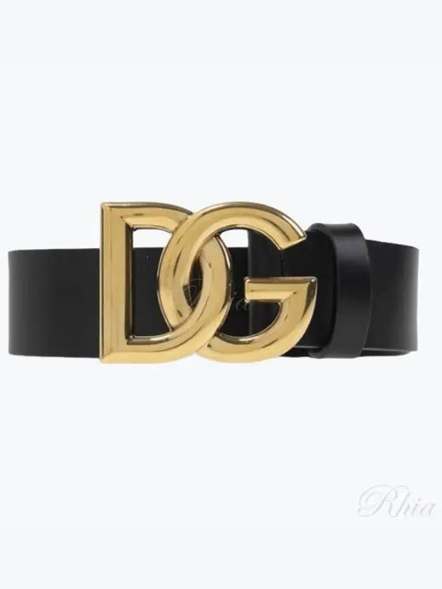 Logo Leather Belt Black Gold - DOLCE&GABBANA - BALAAN 2