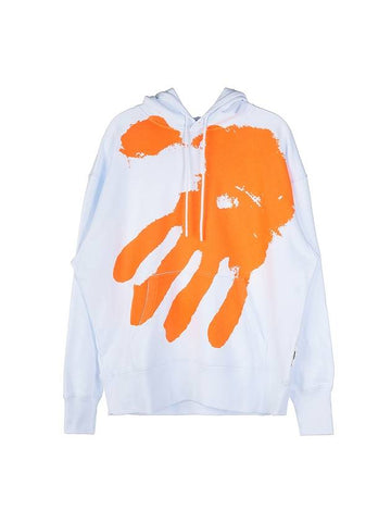 Men's Hand Print Cotton Hoodie White - MSGM - BALAAN 1