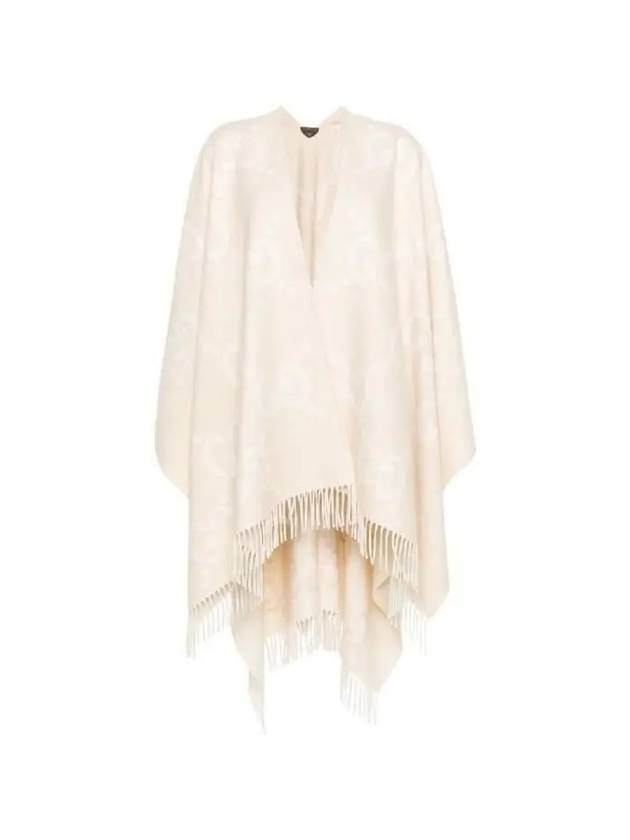 Reversible Jumbo GG Cashmere Cape Camel White - GUCCI - BALAAN 2