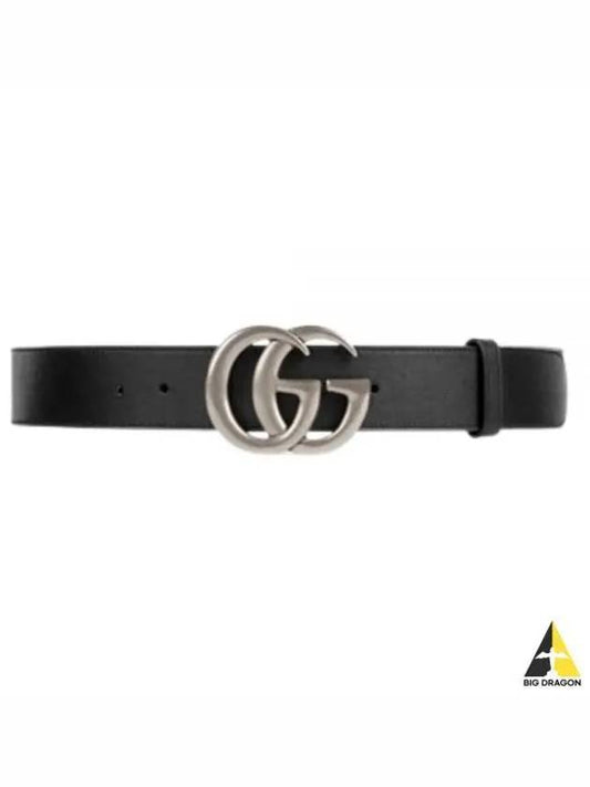 Double G Buckle Leather Belt Black - GUCCI - BALAAN 2