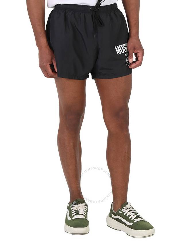 Moschino Men's Fantasy Print Black Smile Logo Print Swim Trunks, Brand Size 50 (US Size 40) - MOSCHINO - BALAAN 3