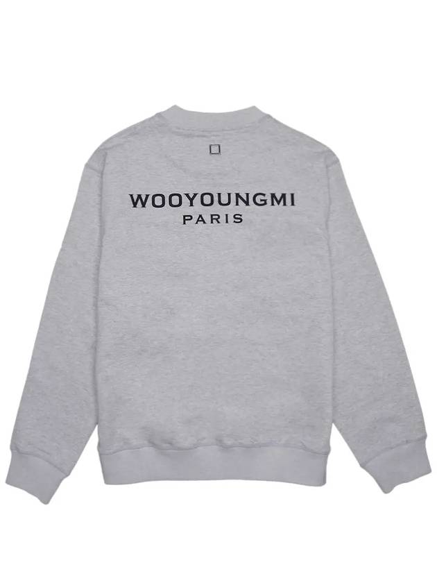 Men's Cotton Bag Logo Embroidery Sweatshirt Gray W241TS27737G - WOOYOUNGMI - BALAAN 1