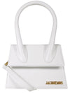 Le Chiquito Moyen Medium Leather Tote Bag White - JACQUEMUS - BALAAN 1