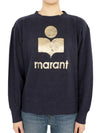 Klowia Logo Print Linen Sweatshirt Navy - ISABEL MARANT - BALAAN 3