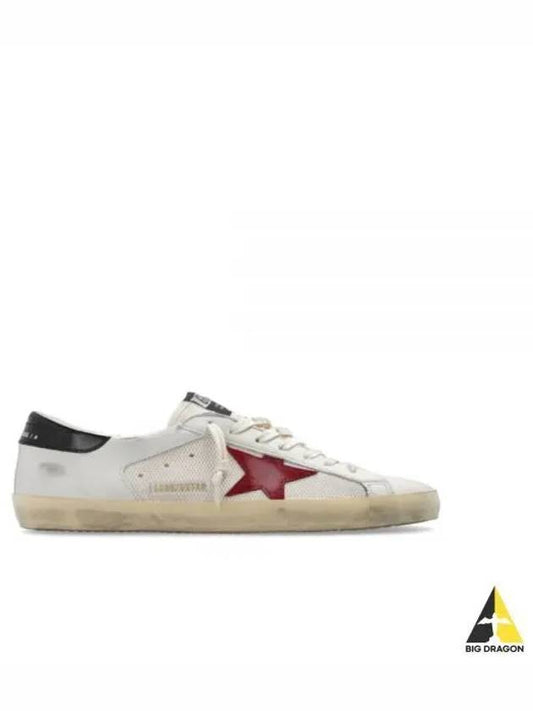 Superstar Distressed Suede-Trimmed Leather And Mesh Sneakers Off White - GOLDEN GOOSE - BALAAN 2