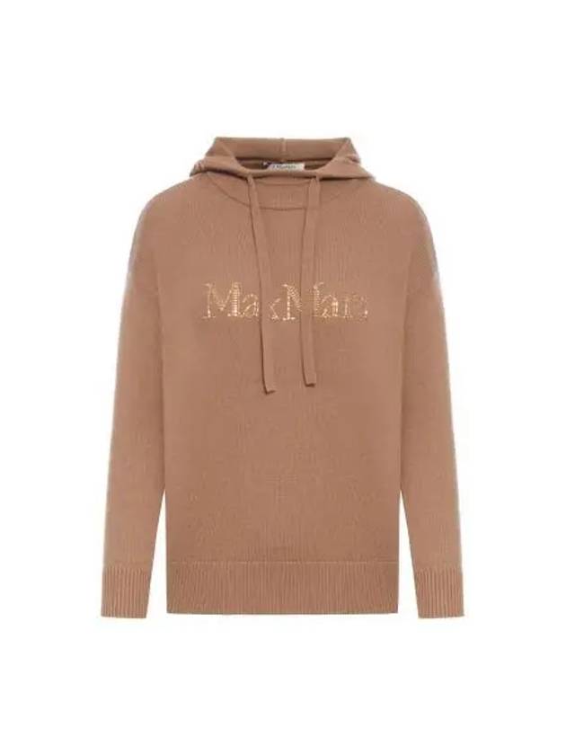 Logo Hooded Wool Knit Top Brown - S MAX MARA - BALAAN 2