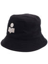 Haley Embroidered Logo Bucket Hat Black - ISABEL MARANT - BALAAN 4