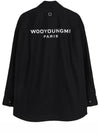 Men's Back Logo Cotton Long Sleeve Shirt Black - WOOYOUNGMI - BALAAN 3