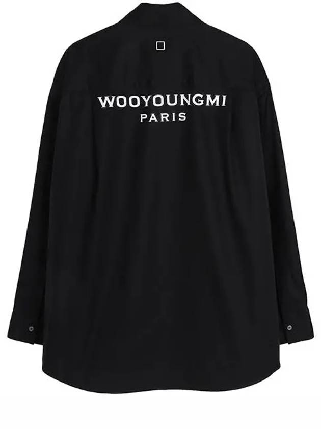 Men's Back Logo Cotton Long Sleeve Shirt Black - WOOYOUNGMI - BALAAN 3