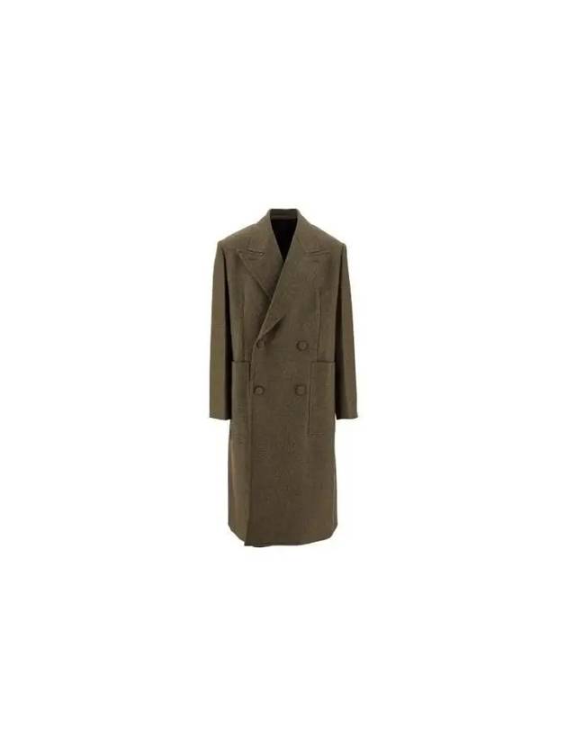 Oversized Wool Double Coat Khaki - GIVENCHY - BALAAN 2