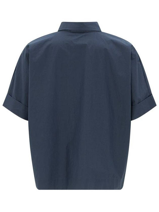 100 cotton roll up half sleeve shirt navy - CALLAITE - BALAAN 2