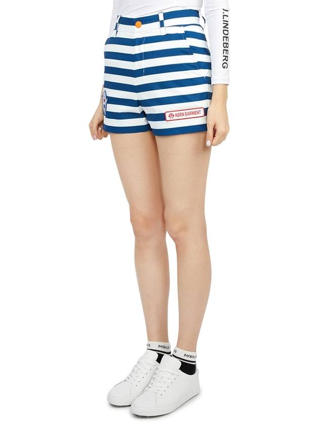 Women's Airline Border Shorts Navy - HORN GARMENT - BALAAN 3