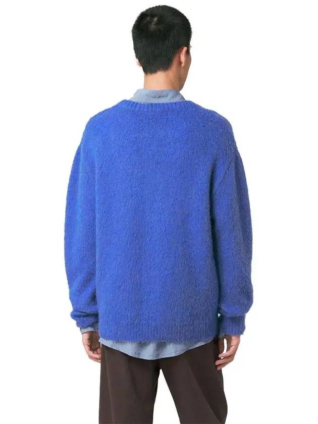 Melange Effect Brush Yarn Knit Top Blue - LEMAIRE - BALAAN 5