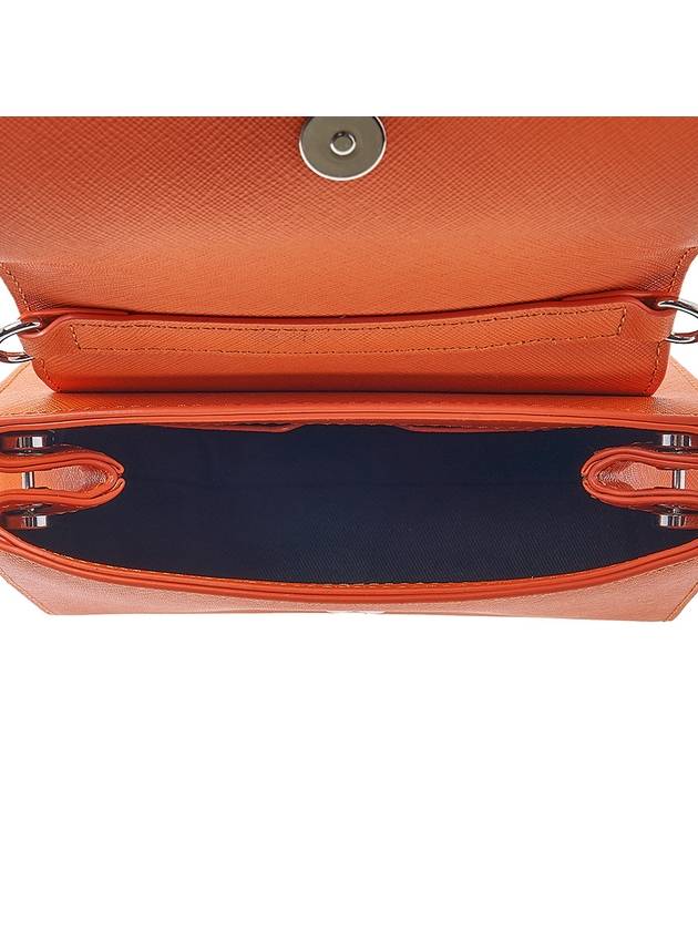 Hazel Logo Plaque Small Leather Shoulder Bag Orange - VIVIENNE WESTWOOD - BALAAN 11