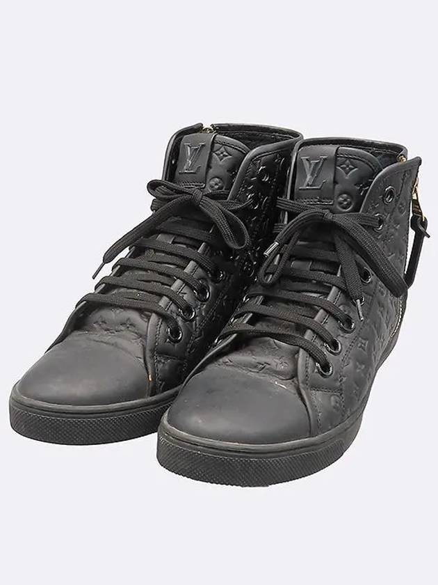 Black monogram pattern women s high top sneakers - LOUIS VUITTON - BALAAN 5