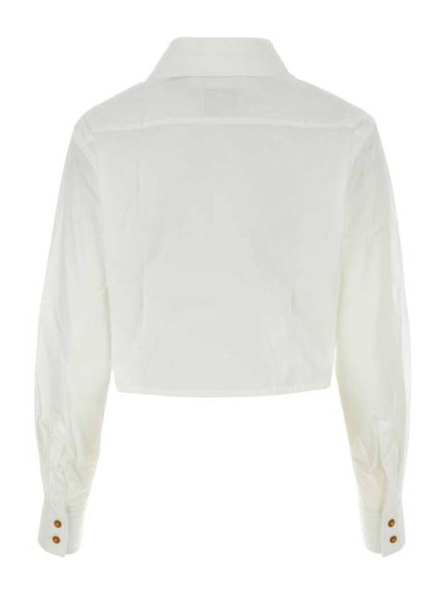 ORB Logo Embroidery Heart Cut-Off Crop Shirt White - VIVIENNE WESTWOOD - BALAAN 3