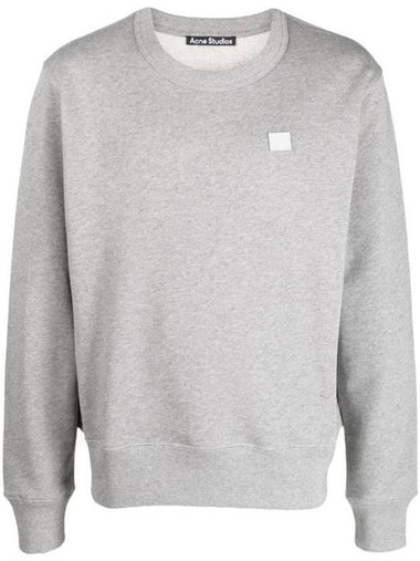 Logo Patch Regular Fit Crew Neck Sweatshirt Light Grey - ACNE STUDIOS - BALAAN 1