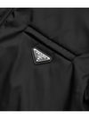 Triangle Logo Wool Nylon Gabardine Hooded Jacket Black - PRADA - BALAAN 5