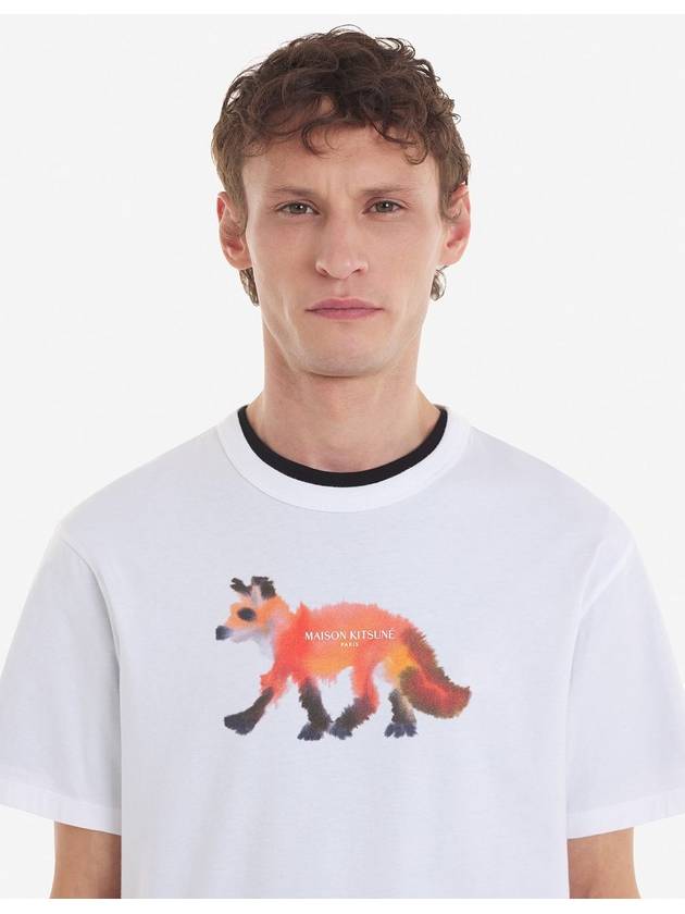 Fox Print Short Sleeve T-shirt White - MAISON KITSUNE - BALAAN 6