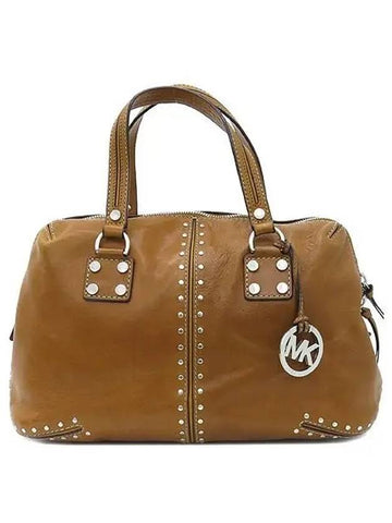 Camel leather ASTOR stud embellished tote bag - MICHAEL KORS - BALAAN 1