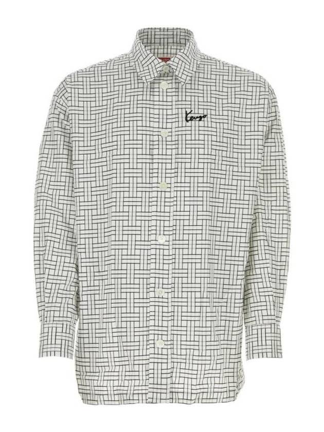 Weave Way Over s Long Sleeve Shirt White - KENZO - BALAAN 1