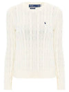 Embroidered Logo Pony Cable Knit Top Cream - POLO RALPH LAUREN - BALAAN 2