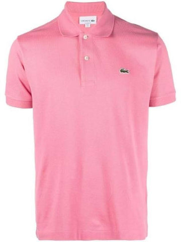 Men's Logo Classic Fit Cotton Short Sleeve Polo Shirt Pink - LACOSTE - BALAAN.