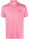 Men's Logo Classic Fit Cotton Short Sleeve Polo Shirt Pink - LACOSTE - BALAAN 1