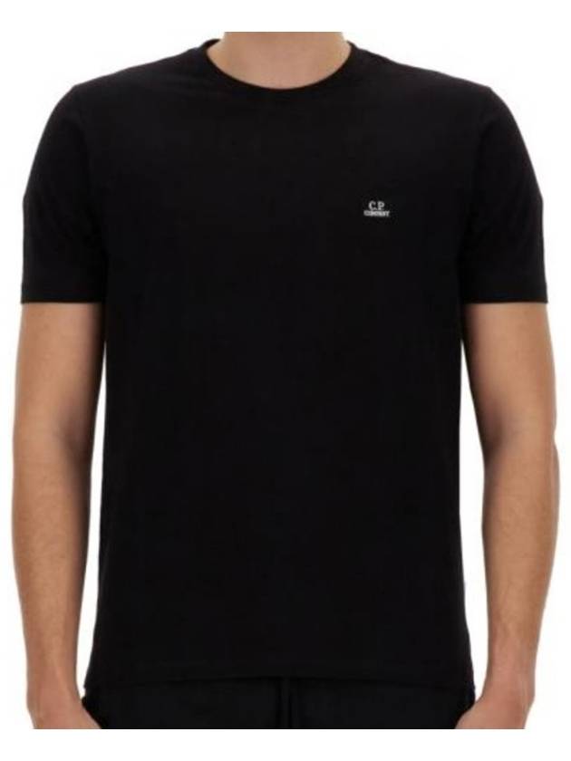 Men's 30 1 Jersey Logo Short Sleeve T-Shirt Black - CP COMPANY - BALAAN 4