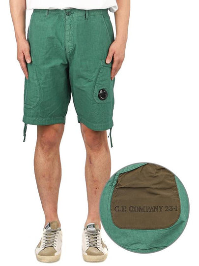 Lens Wappen Cotton Shorts Blue - CP COMPANY - BALAAN 2