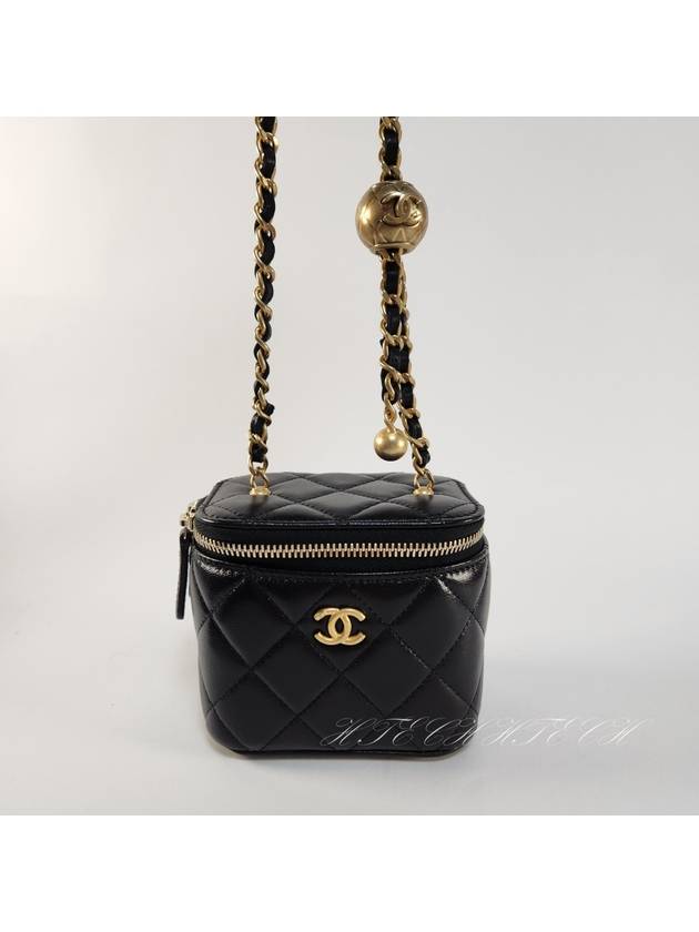 Gold Ball Square Vanity Mini Bag Black - CHANEL - BALAAN 10