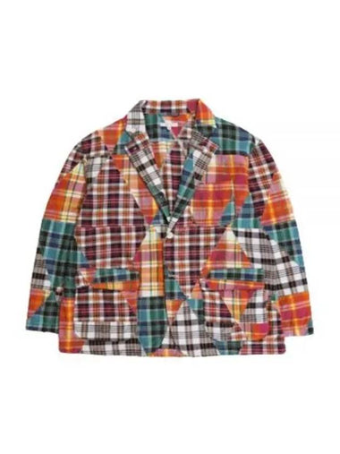 24 Loiter Jacket A Multi Color Triangle Patchwork Madras 24S1D001 OR164 SW013 - ENGINEERED GARMENTS - BALAAN 1