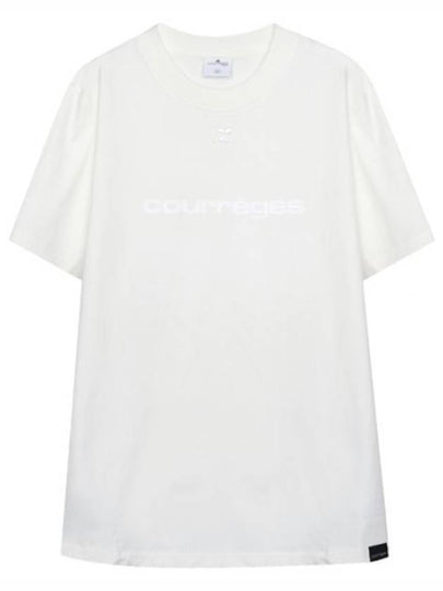 Logo Cotton Short Sleeve T-Shirt White - COURREGES - BALAAN 2