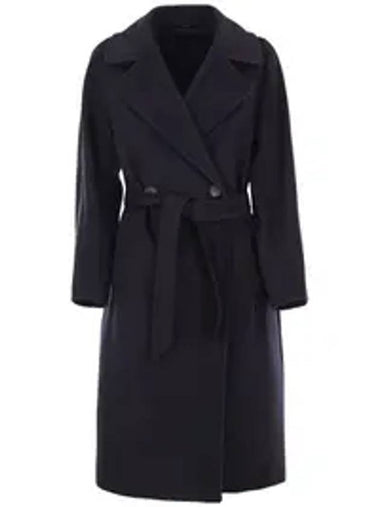 Women s Regina Belted Wool Double Coat Navy - WEEKEND MAX MARA - BALAAN 1