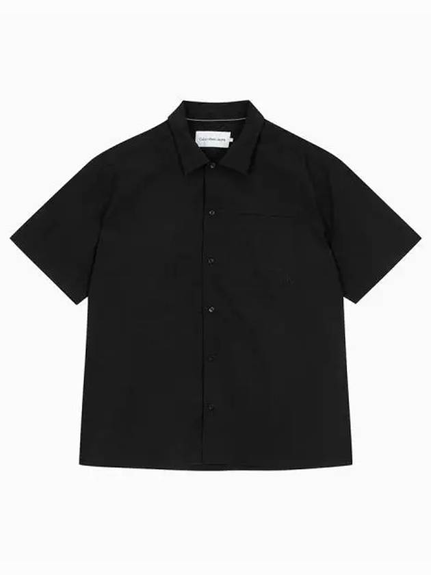 Jeans Relaxed Fit Short Sleeve Shirt Black - CALVIN KLEIN - BALAAN 2