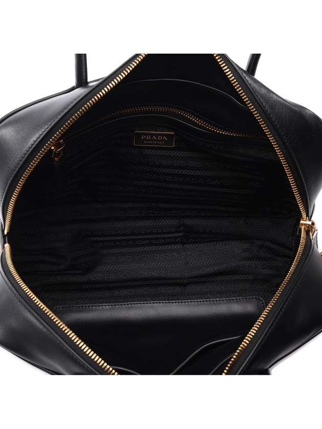 Medium Re-Nylon Leather Tote Bag Black - PRADA - BALAAN 7