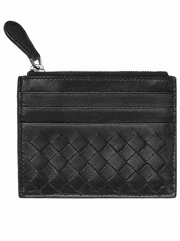 Intrecciato Zipper Card Wallet Black - BOTTEGA VENETA - BALAAN 2