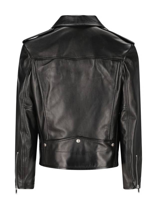 Classic Motorcycle Jacket in Lambskin Black - SAINT LAURENT - BALAAN 3