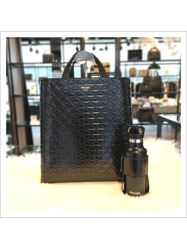 Logo Leather Tote Bag Black - PRADA - BALAAN 2