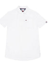 Men's Solid Camp Pocket Short Sleeve Shirt White - TOMMY HILFIGER - BALAAN 2