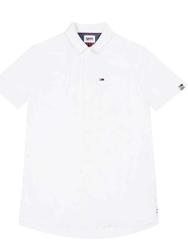 Men's Solid Camp Pocket Short Sleeve Shirt White - TOMMY HILFIGER - BALAAN 2