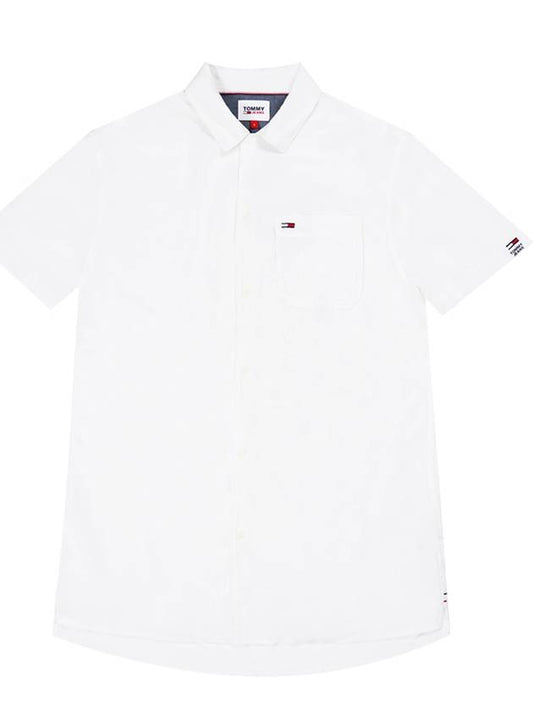 Men's Solid Camp Pocket Short Sleeve Shirt White - TOMMY HILFIGER - BALAAN 2